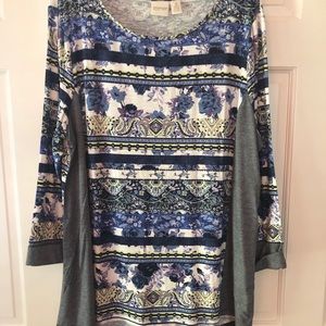 Chico’s Multi Print Striped Tunic